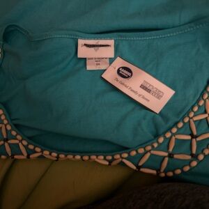 Jaclyn Smith Turquoise Blouse